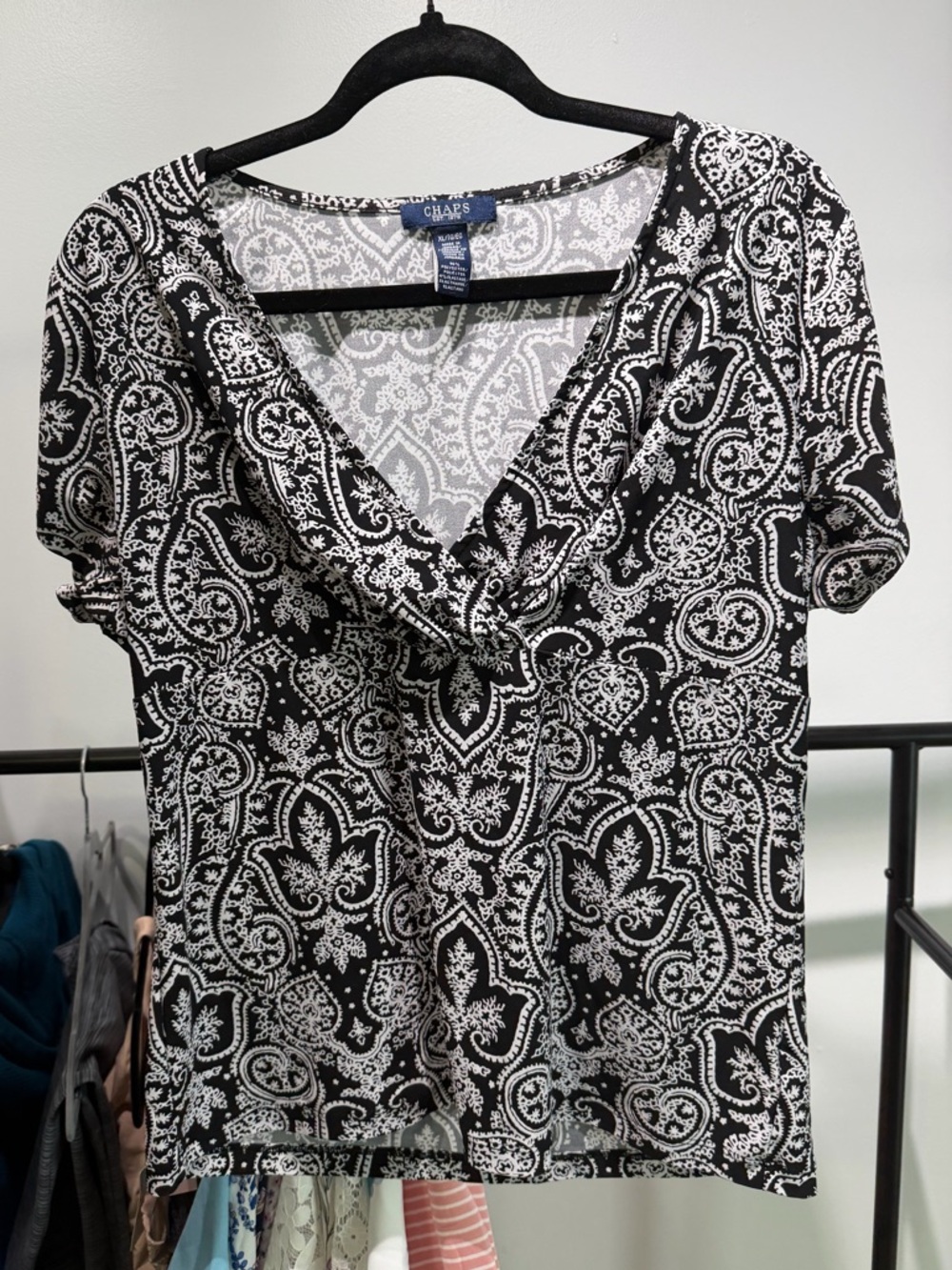 Women’s Chaps Black/White Blouse - XL